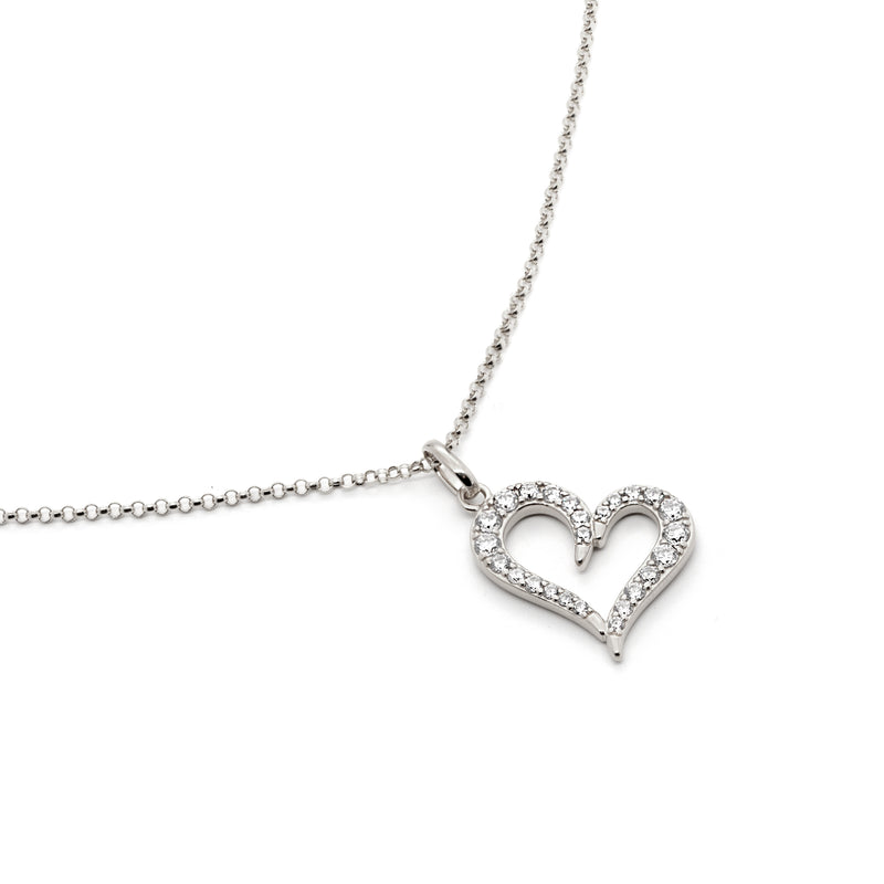Gemstone Open Heart Pendant Necklace