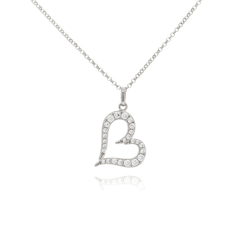 Gemstone Open Heart Pendant Necklace