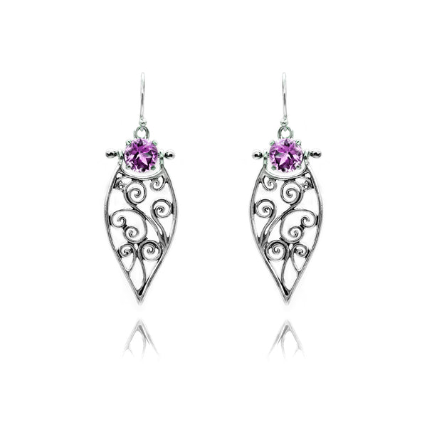 Gemstone Filigree Drop Earrings