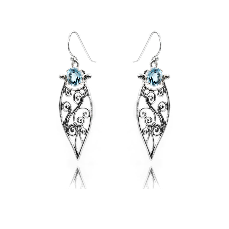 Gemstone Filigree Drop Earrings