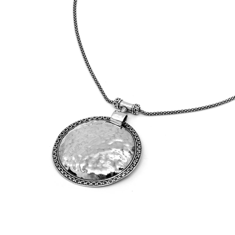 Hammered Large Pendant Necklace