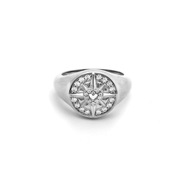 Compass Heart Ring