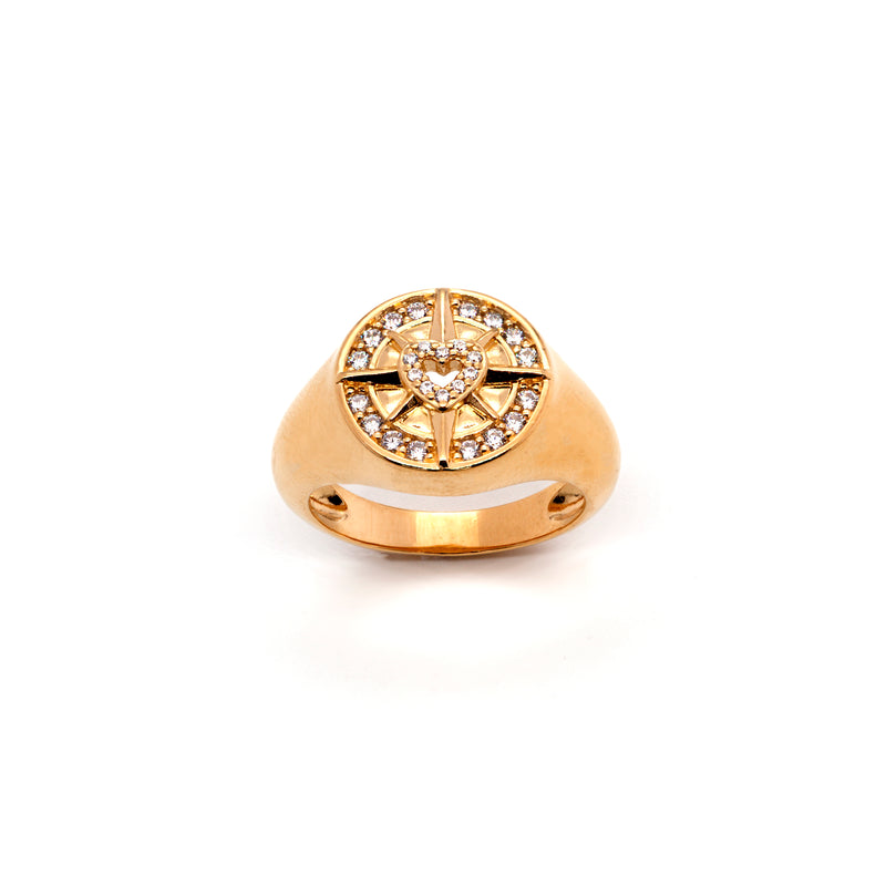 Compass Heart Ring