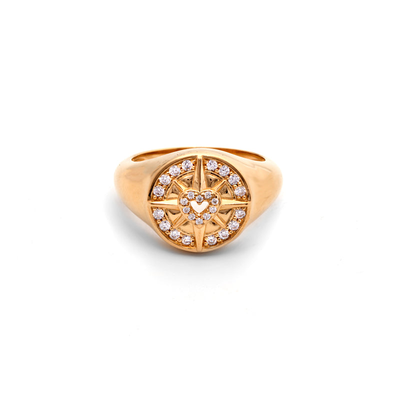 Compass Heart Ring