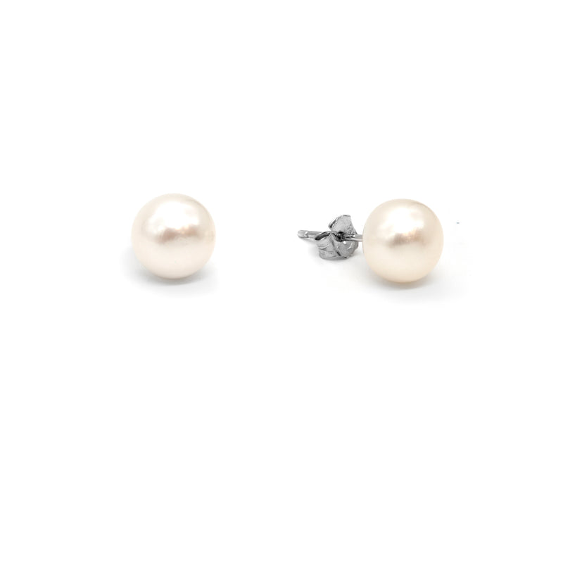 Gemstone and Pearl Stud Earrings Set