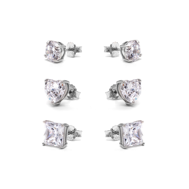 Gemstone Stud Earrings Set