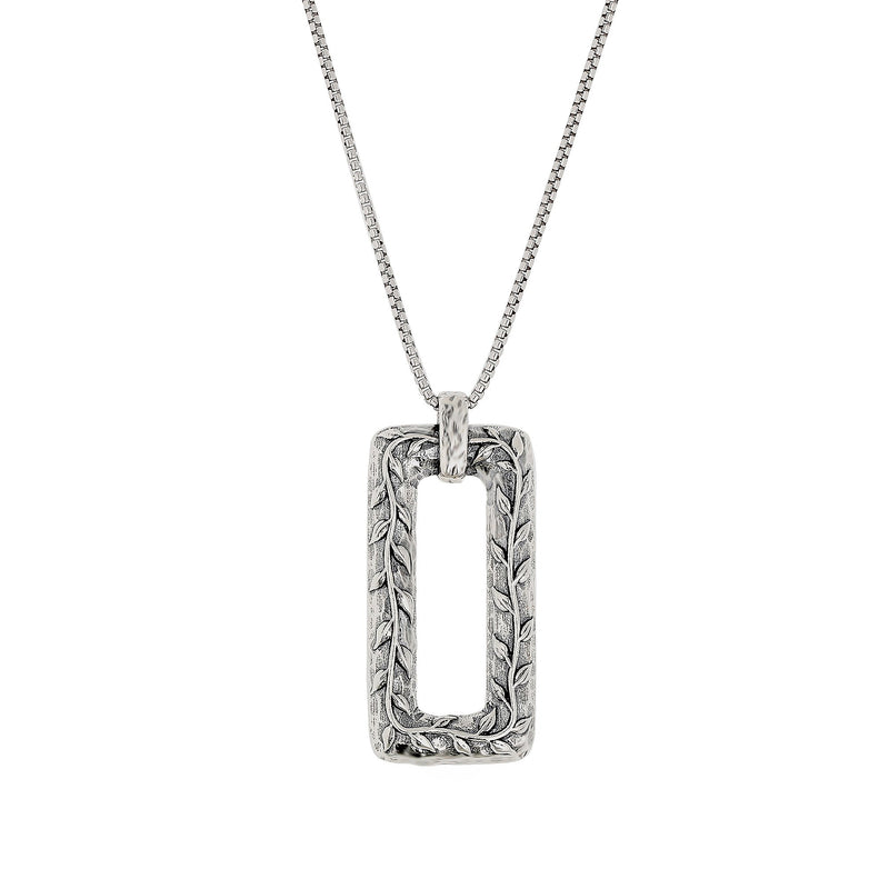 Open Rectangle Pendant Necklace