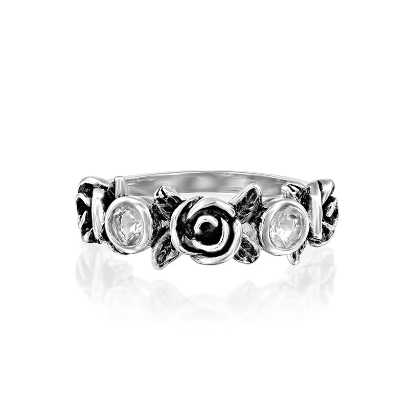 Rose and Gemstone Ring