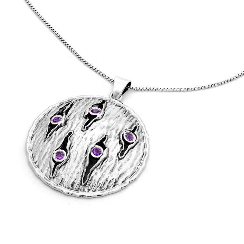 Textured Gemstones Necklace