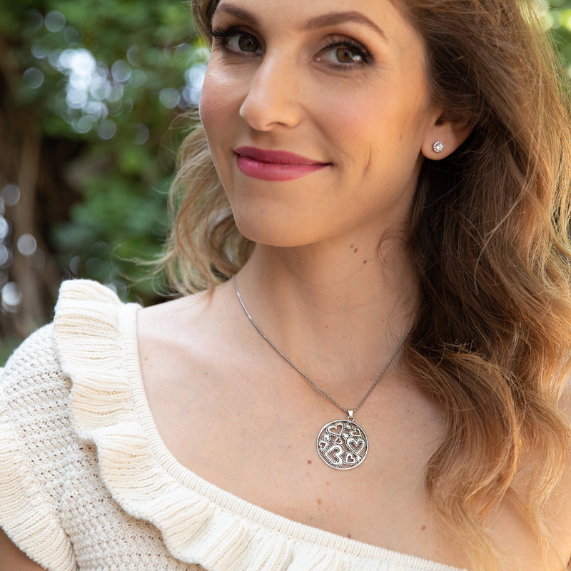 Multi Hearts Round Necklace