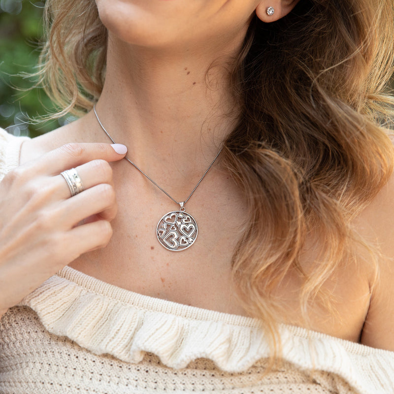 Multi Hearts Round Necklace