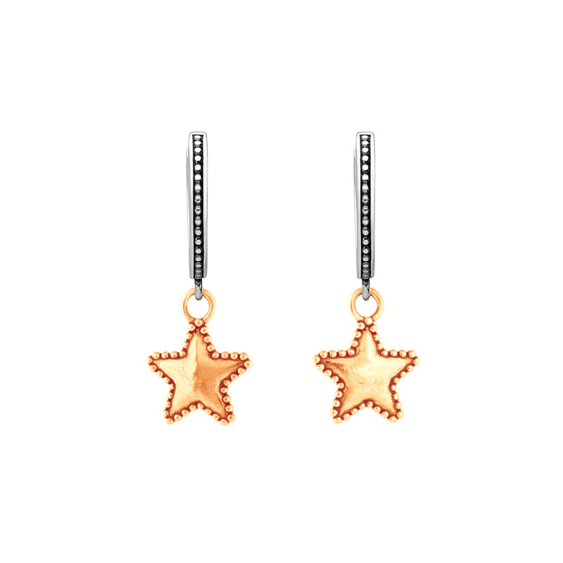Star Charm Beaded Huggie Earrings