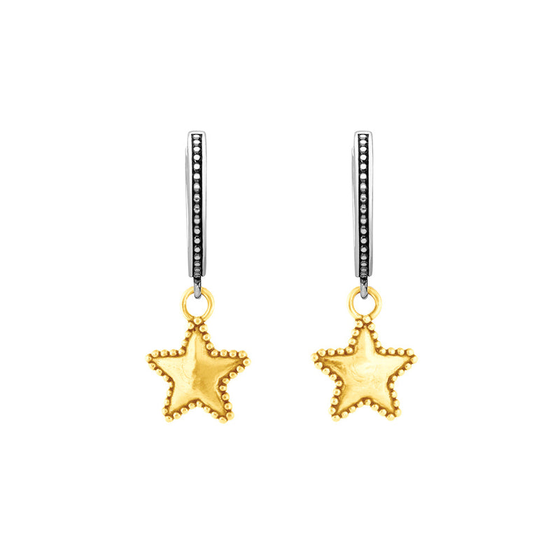Star Charm Beaded Huggie Earrings
