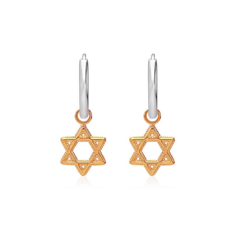 Star of David Charm Huggie Earrings