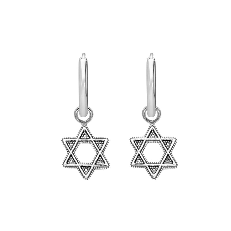 Star of David Charm Huggie Earrings