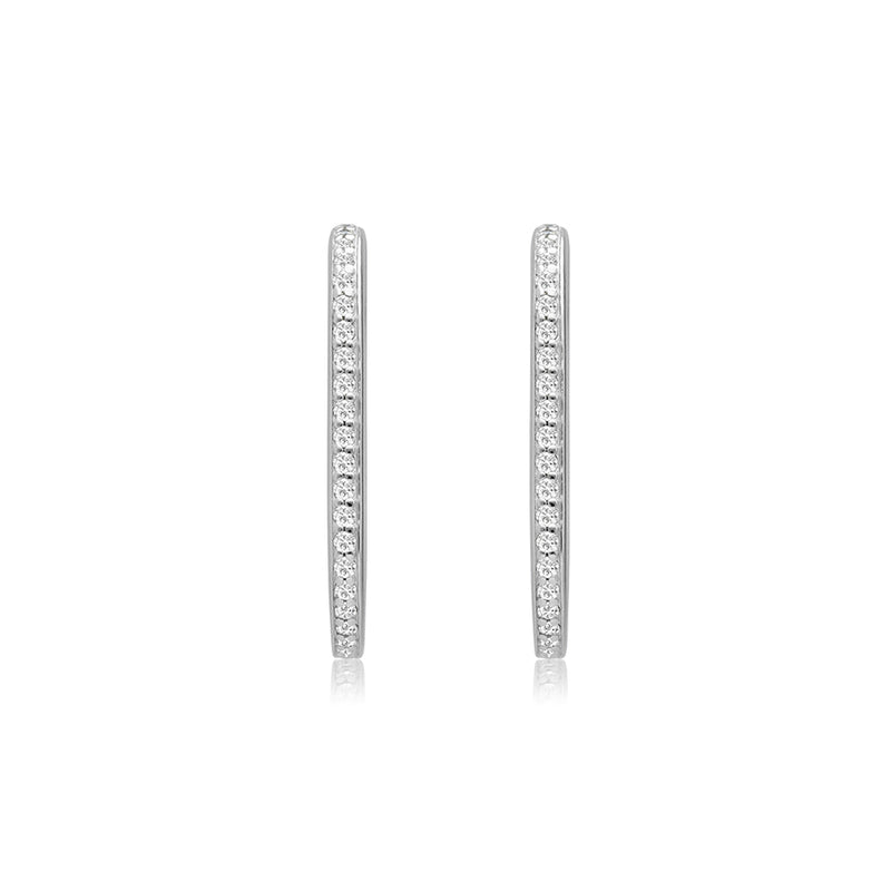 Gemstones Rectangle Hoop Earrings
