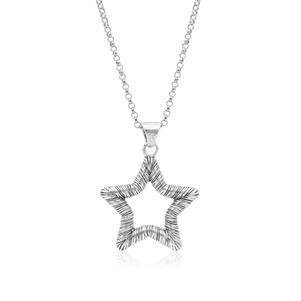 Textured Star Necklace