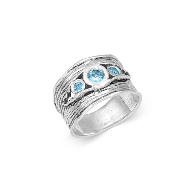 Gemstones Textured Ring