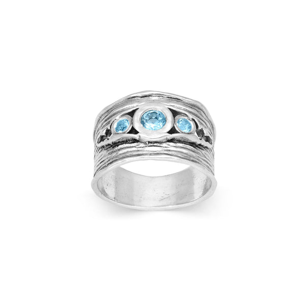 Gemstones Textured Ring