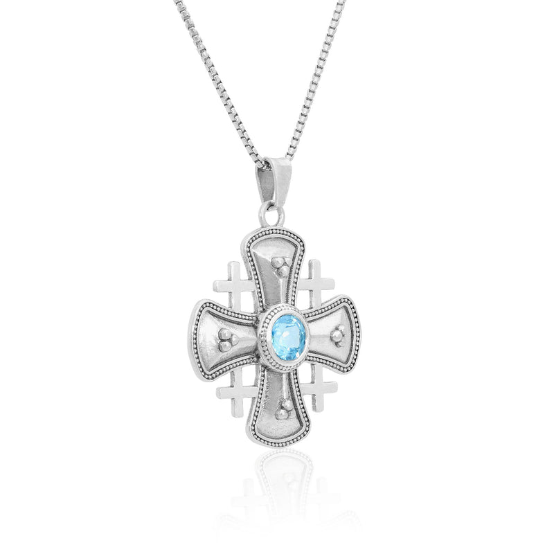 Gemstones Cross Necklace