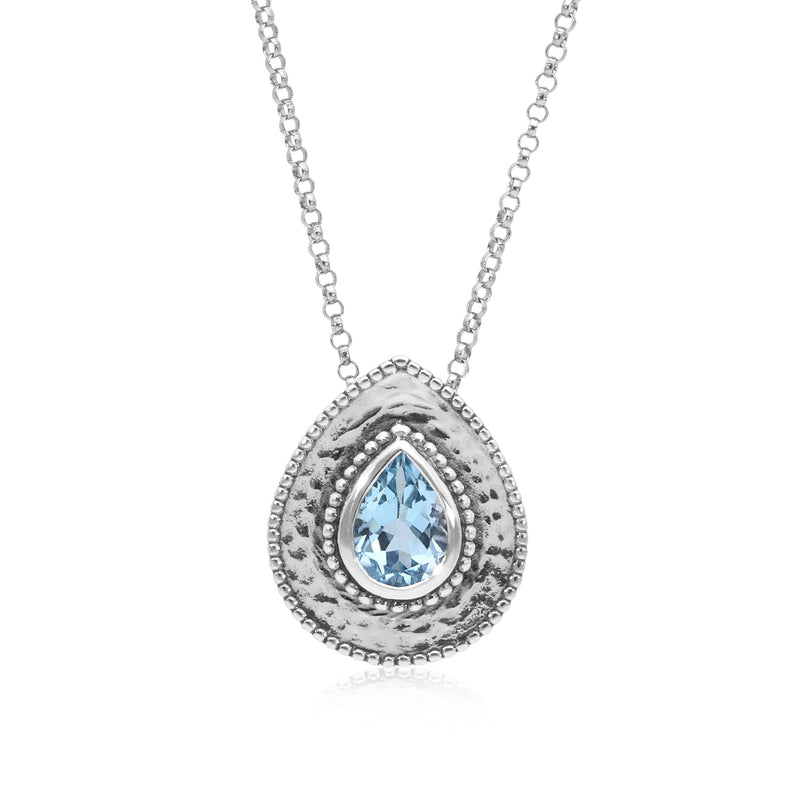 Pear Shape Gemstone Pendant Necklace