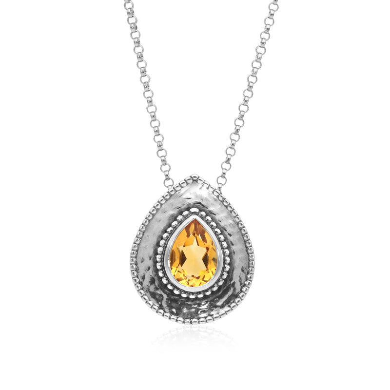 Pear Shape Gemstone Pendant Necklace