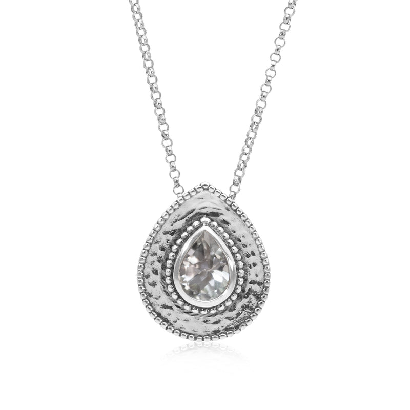 Pear Shape Gemstone Pendant Necklace