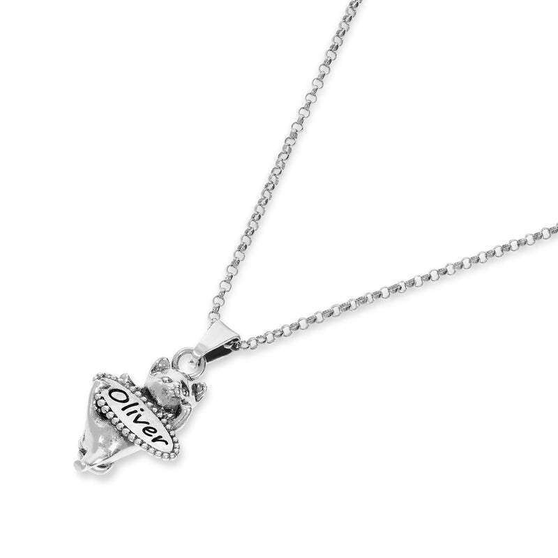 Personalized Cat Name Pendant Necklace Sterling Silver