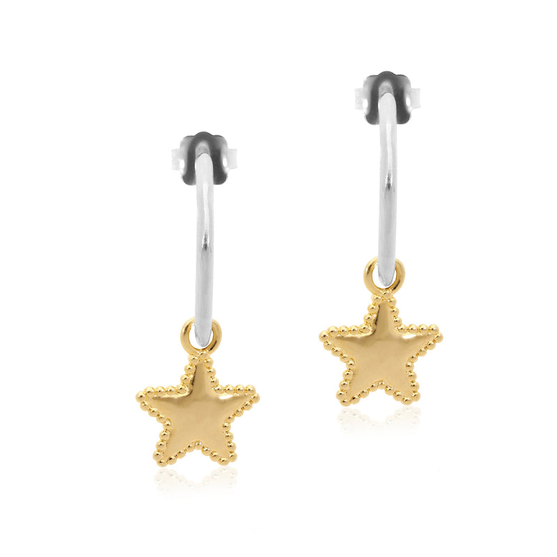 Star Charm Amorphic Hoop Earrings