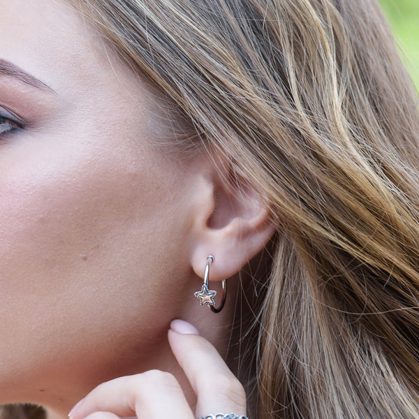 Star Hoop Earrings