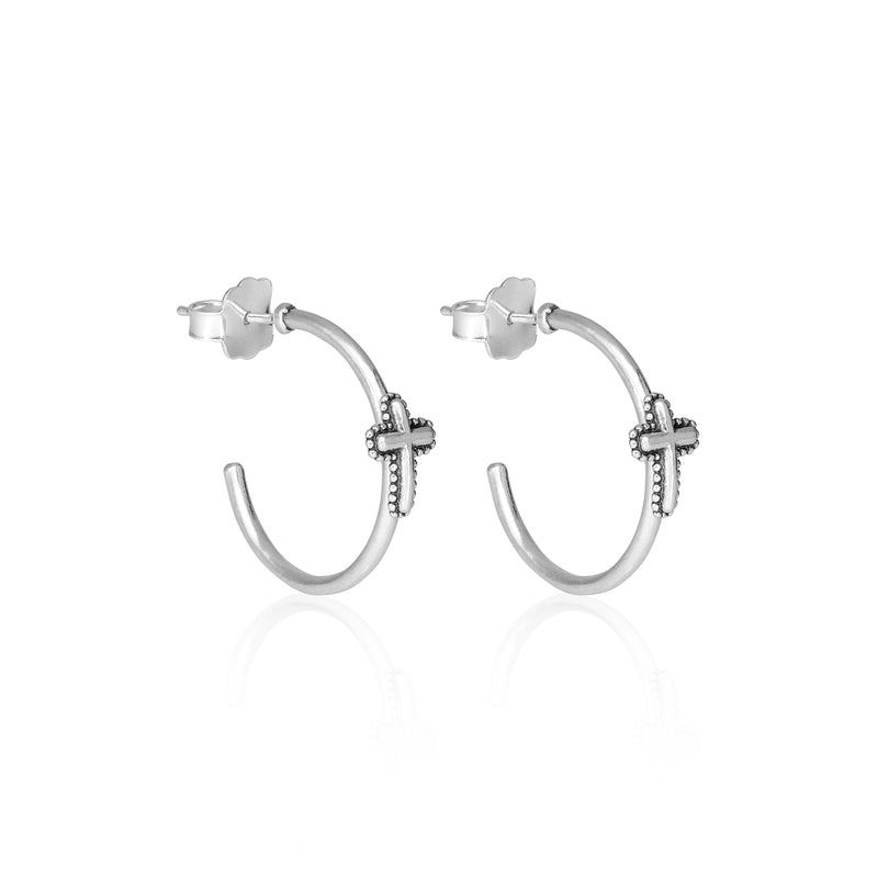 Cross Hoop Earrings