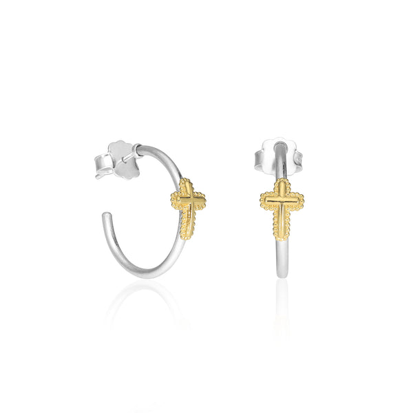 Cross Hoop Earrings