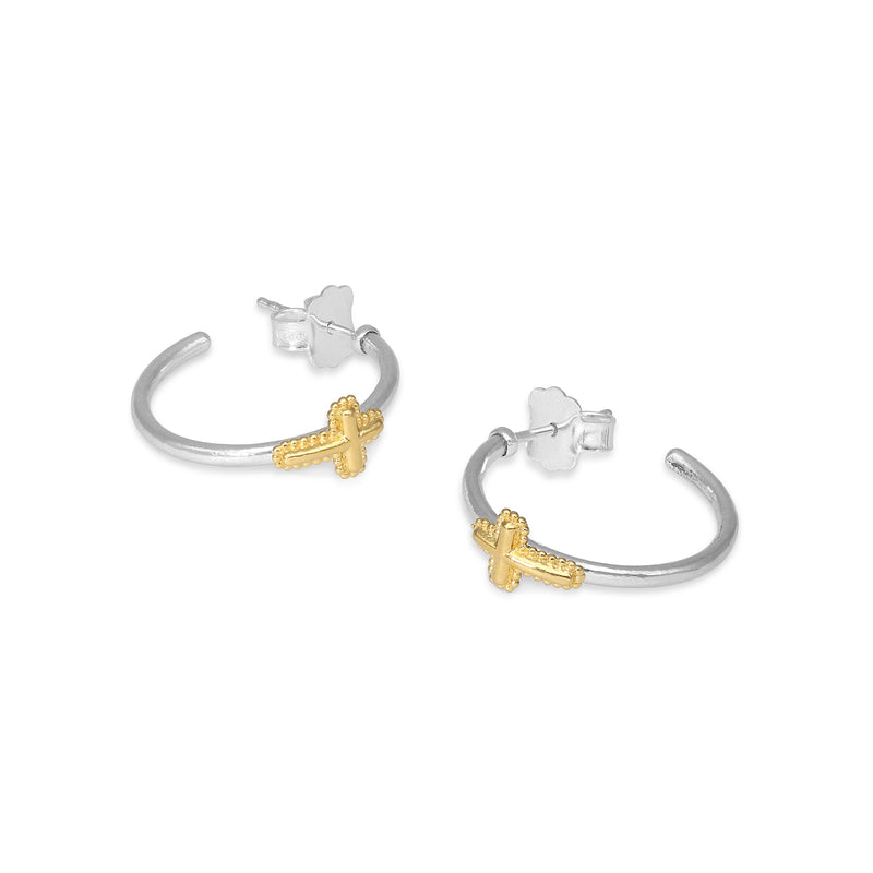 Cross Hoop Earrings