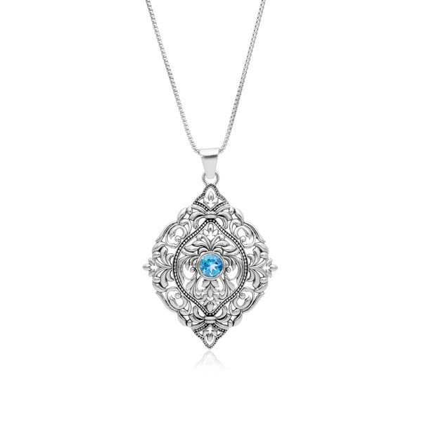Lace Filigree Gemstone Statement Necklace