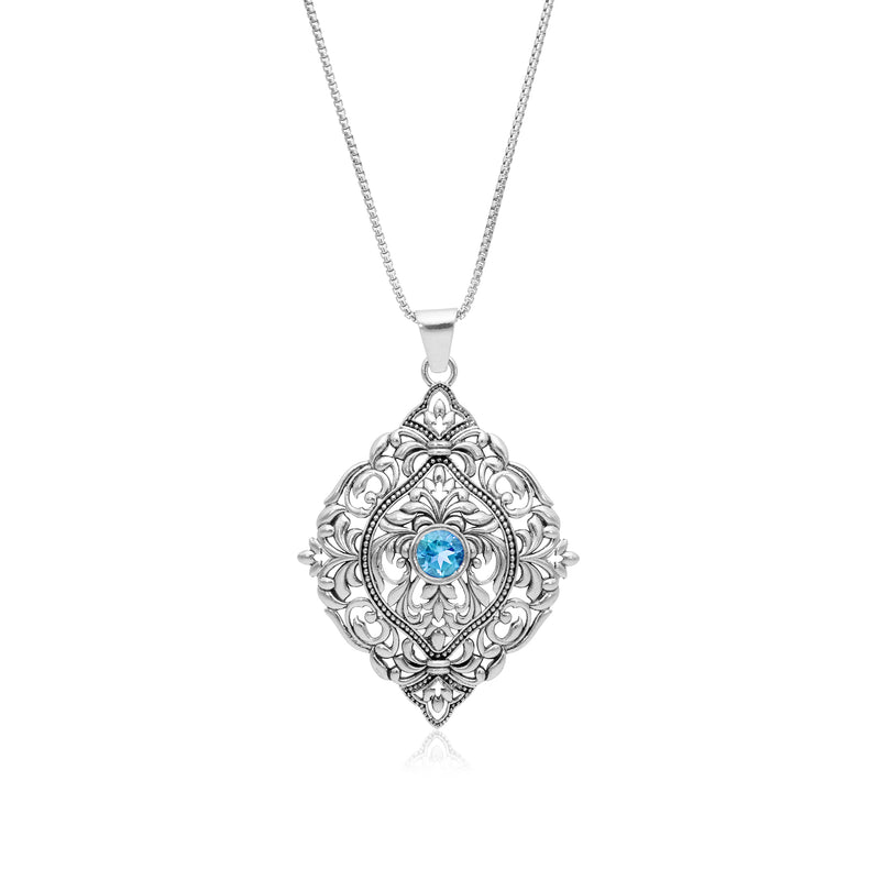 Lace Filigree Gemstone Statement Necklace