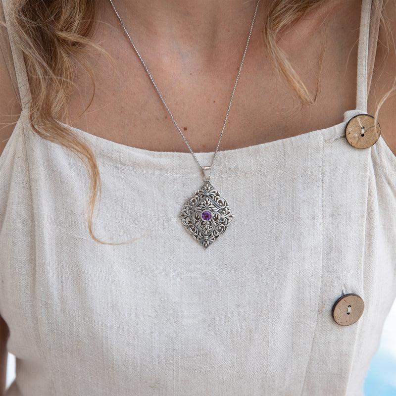 Lace Filigree Gemstone Statement Necklace