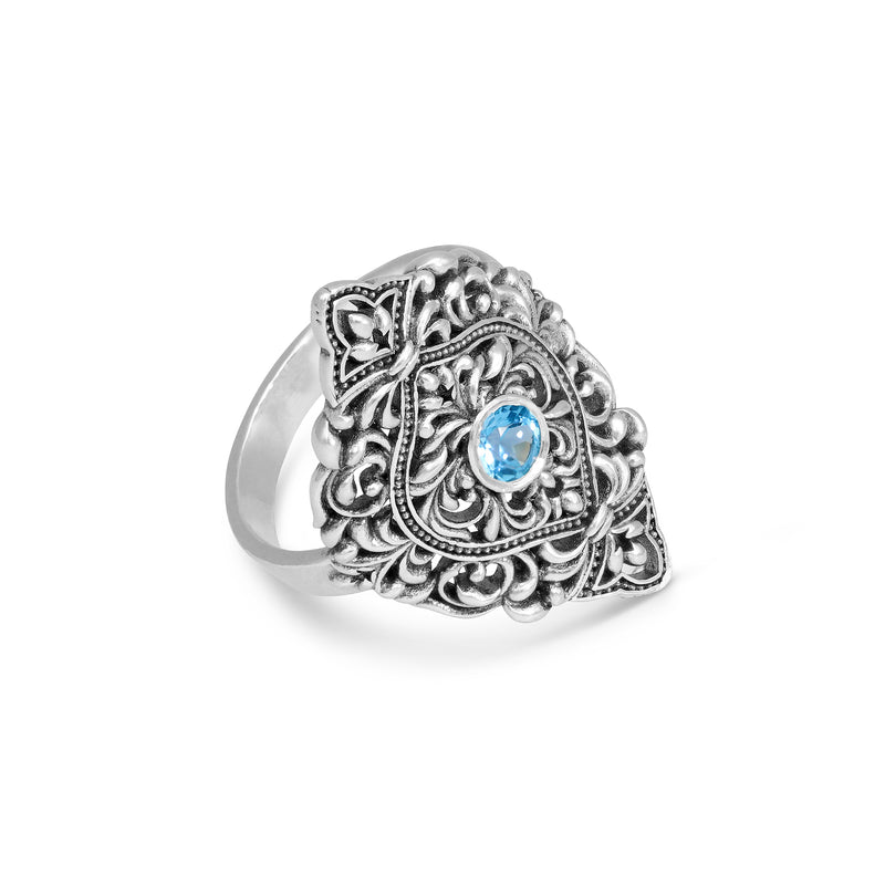 Lace Filigree Gemstone Statement Ring
