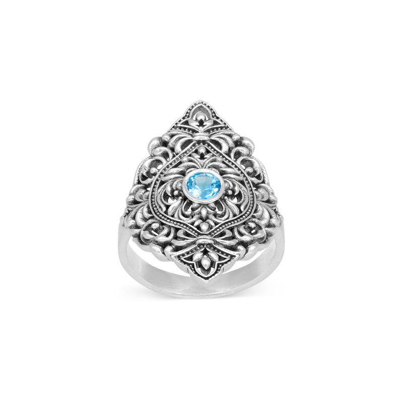 Lace Filigree Gemstone Statement Ring