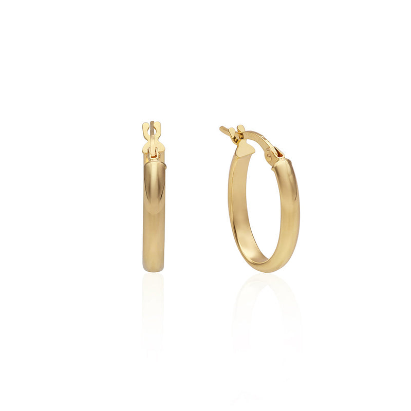 Solid Gold Small Oval Hoop Earrings