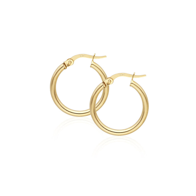 Solid Gold Small Tube Hoop Earrings
