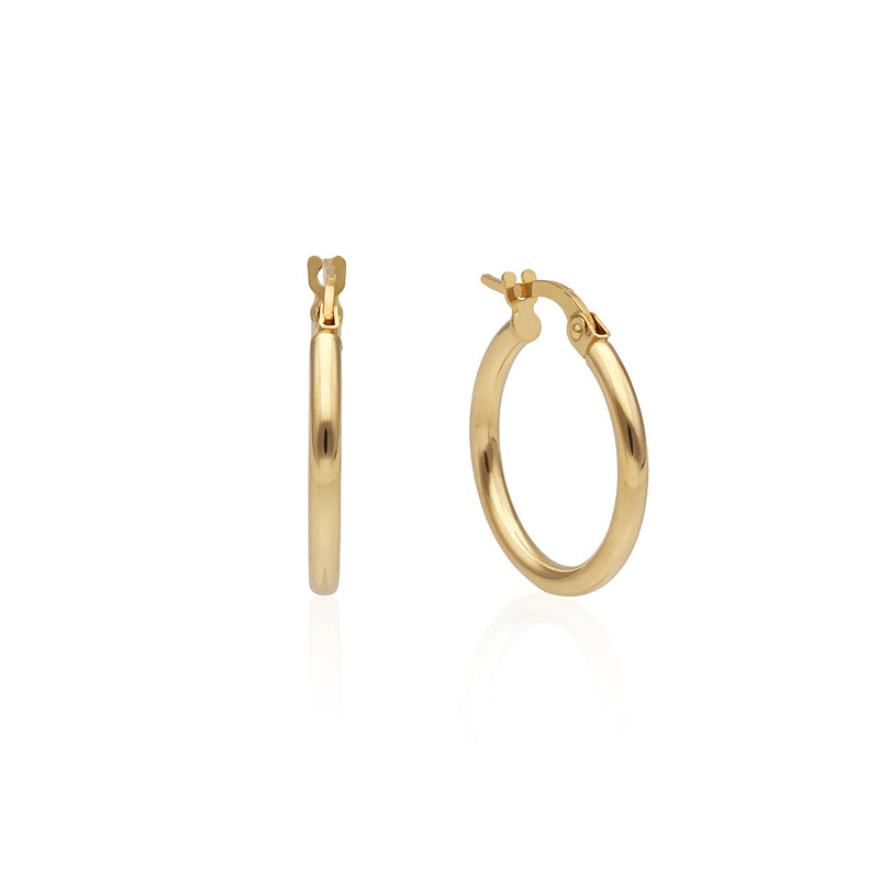Solid Gold Small Tube Hoop Earrings