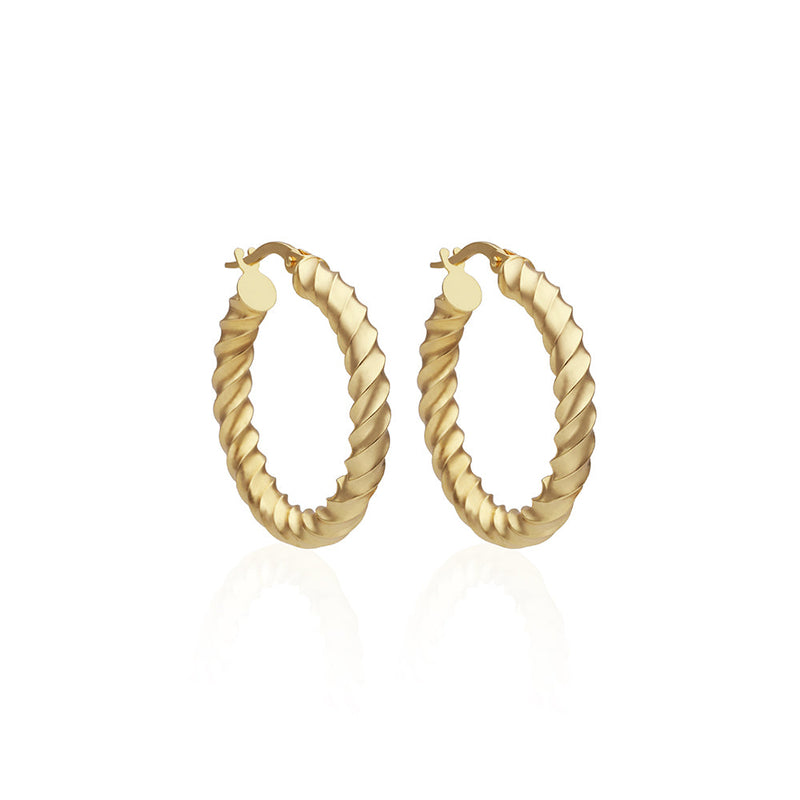 Solid Gold Twisted Hoop Earrings