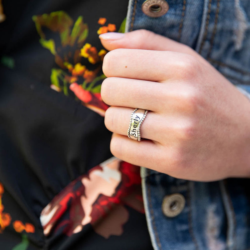 Engravable Wave Ring Sterling Silver - Danny Newfeld Collection