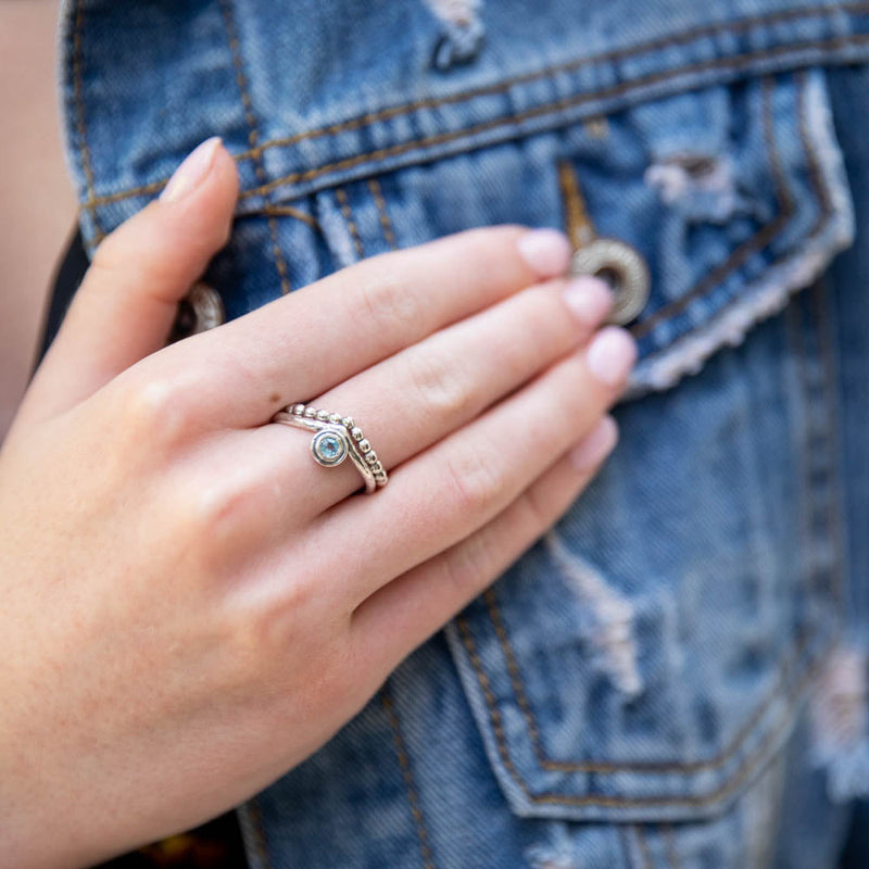 Birthstone Stacking Ring Sterling Silver - Danny Newfeld Collection