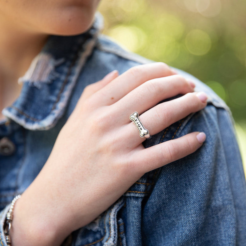 Personalized Dog Bone Ring