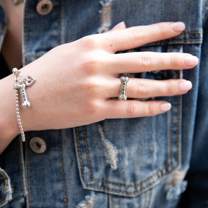 Personalized Dog Bone Ring