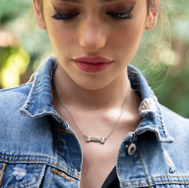 Engraved Dog Bone Necklace