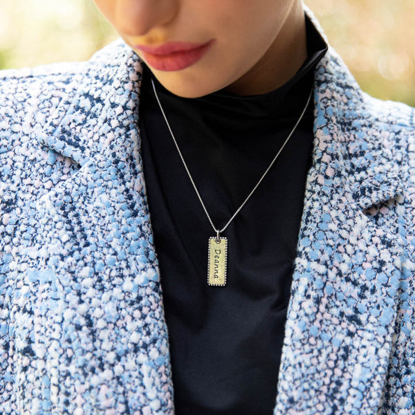 Vertical Personalized Bar Necklace - Danny Newfeld Collection