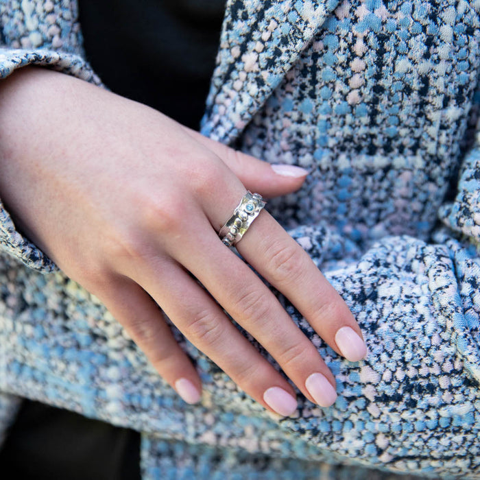 Sterling Silver gemstone spinner rings