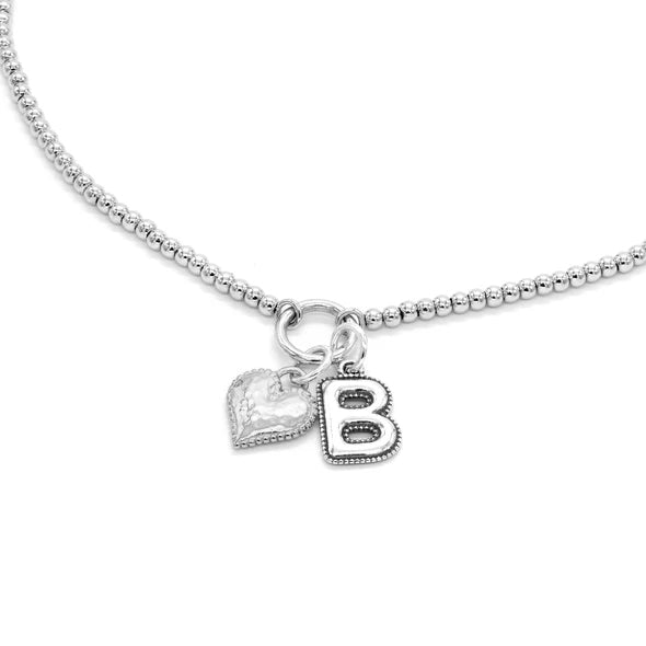 Beaded Necklace with Heart and Alphabet Charms
